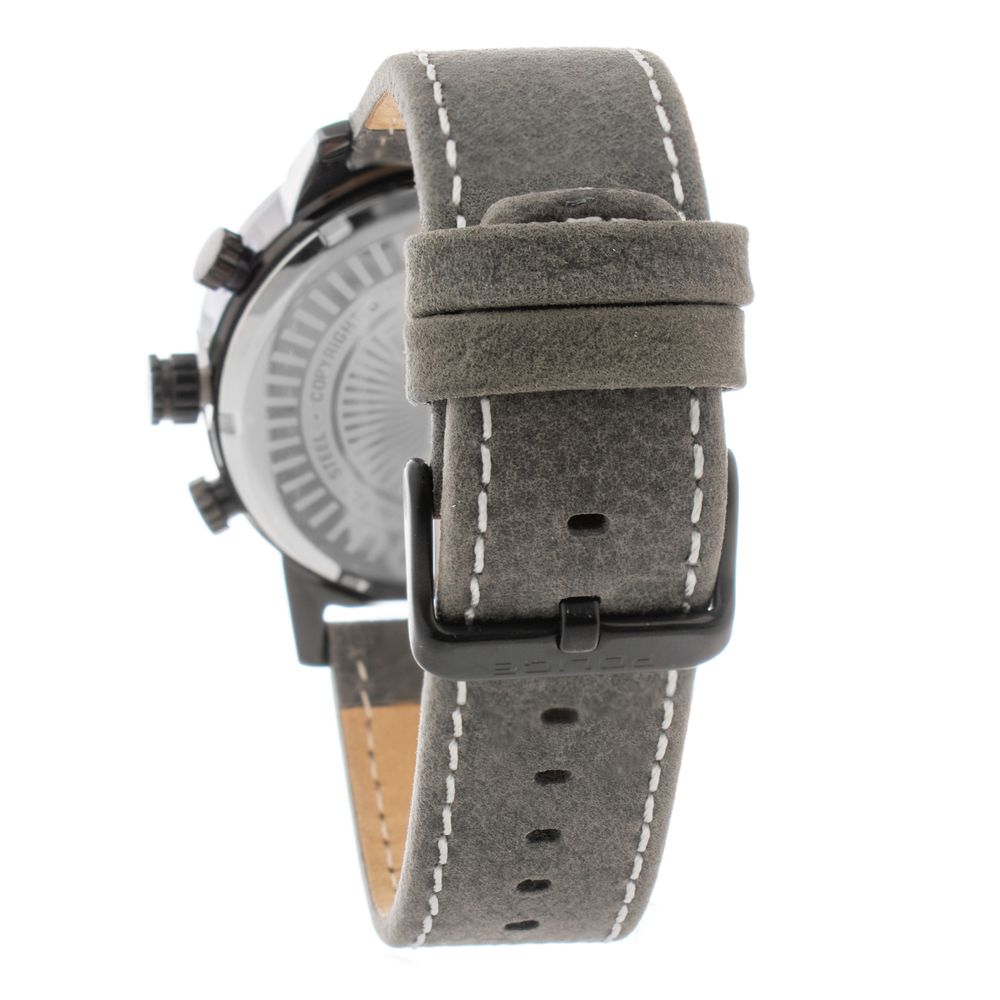 Polizei-Armbanduhr aus grauem Leder