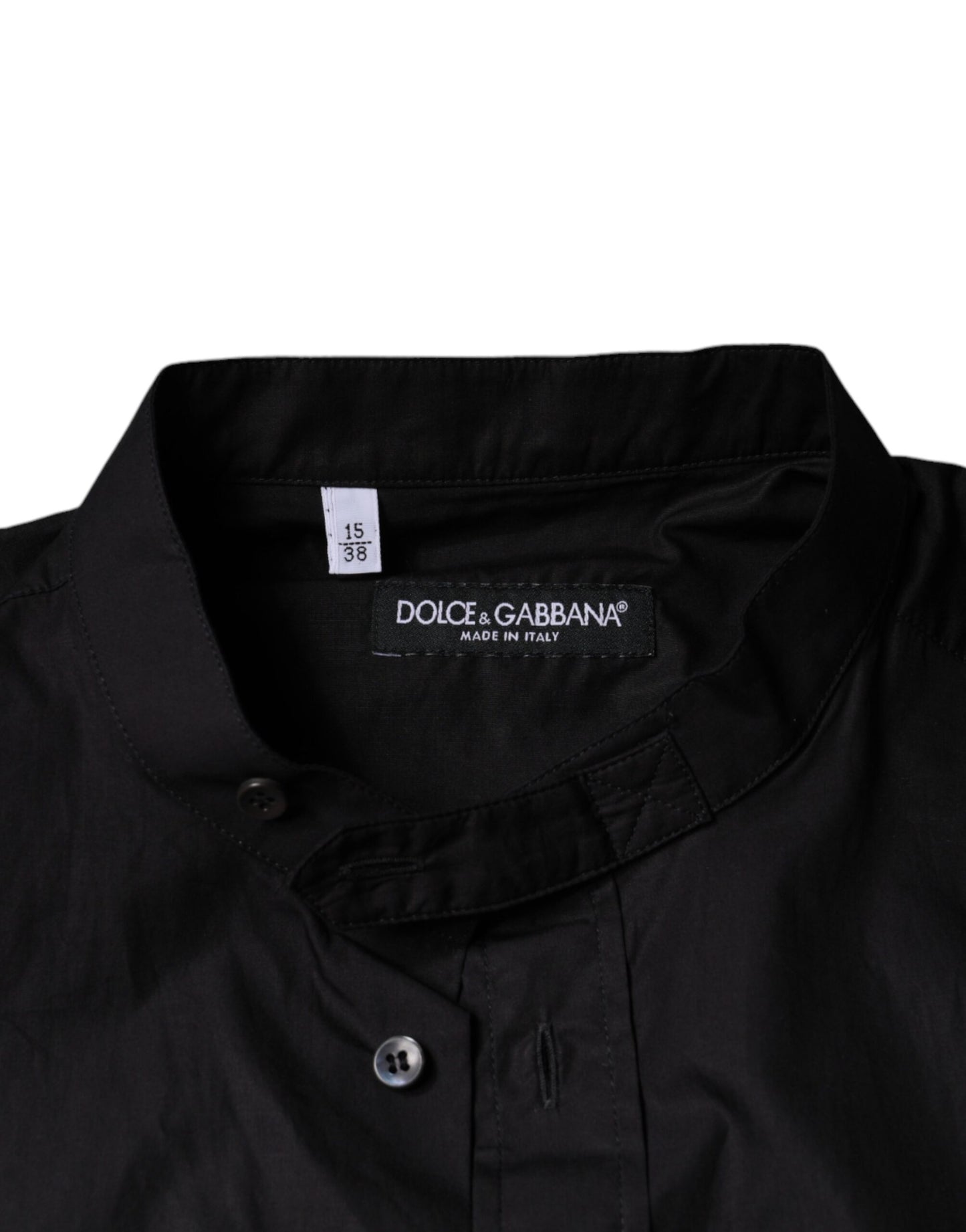 Dolce &amp; Gabbana Schwarzes Baumwoll-Button-Down-Freizeithemd für Herren