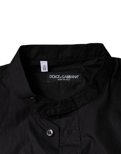 Dolce &amp; Gabbana Schwarzes Baumwoll-Button-Down-Freizeithemd für Herren