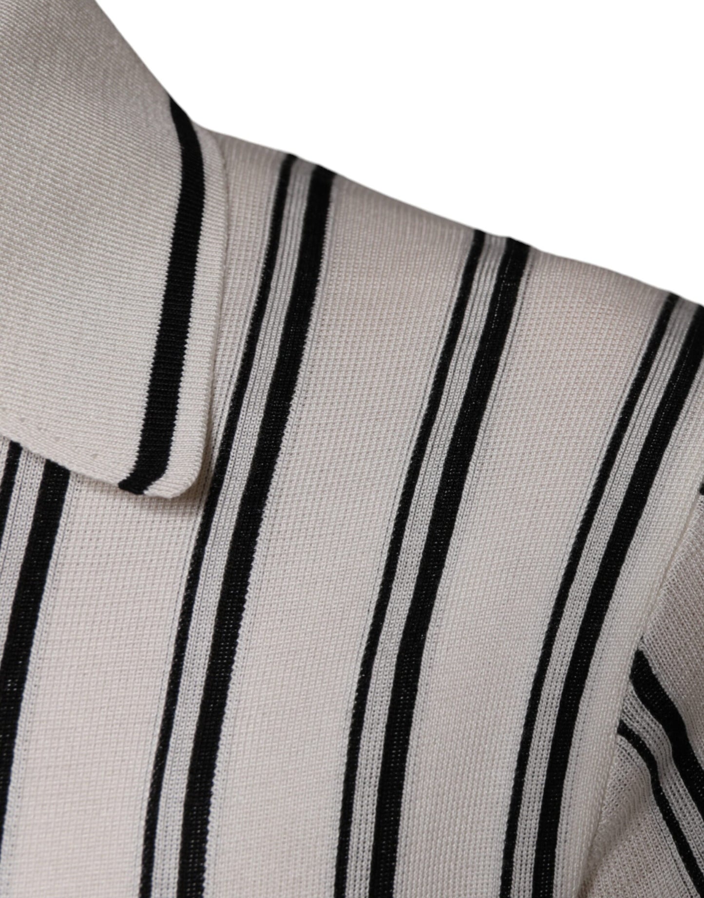 Dolce &amp; Gabbana – Polo-T-Shirt mit kurzen Ärmeln und weißen und schwarzen Streifen