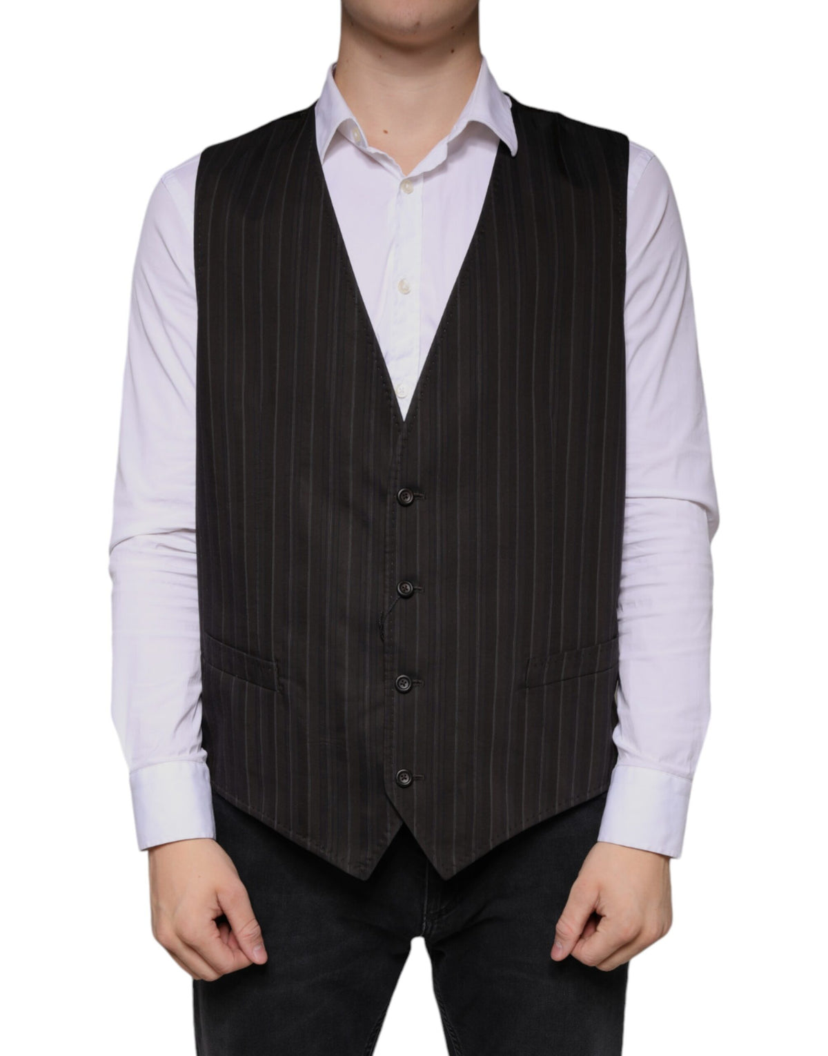 Dolce &amp; Gabbana Schwarze Weste aus Baumwolle, formelle Weste