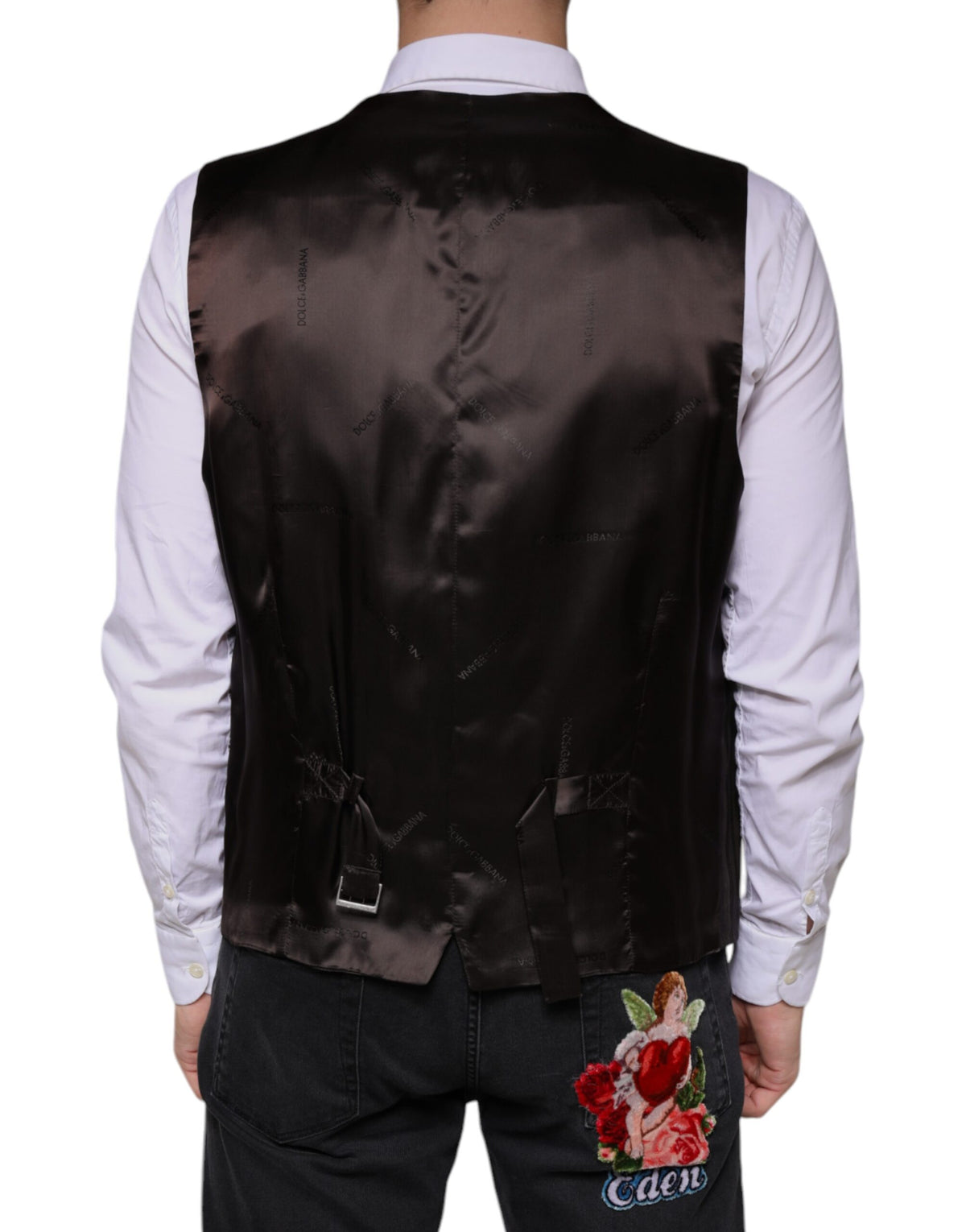 Dolce &amp; Gabbana Schwarze Weste aus Baumwolle, formelle Weste