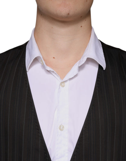 Dolce &amp; Gabbana Schwarze Weste aus Baumwolle, formelle Weste