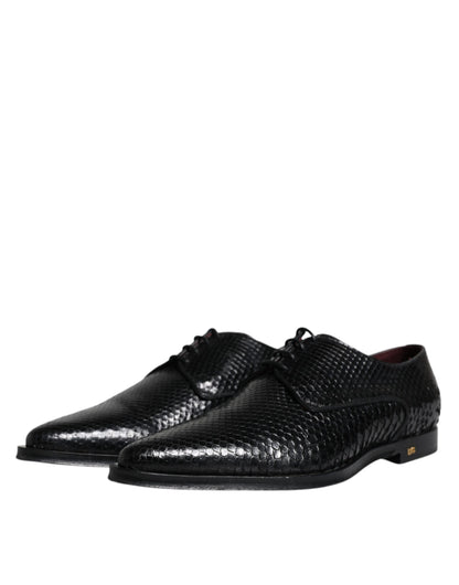 Dolce &amp; Gabbana – Derby-Schuhe aus schwarzem Leder für formelle Anlässe