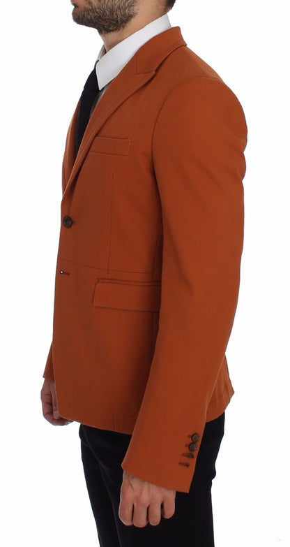 Orangefarbener Blazer aus Baumwollstretch von Dolce &amp; Gabbana