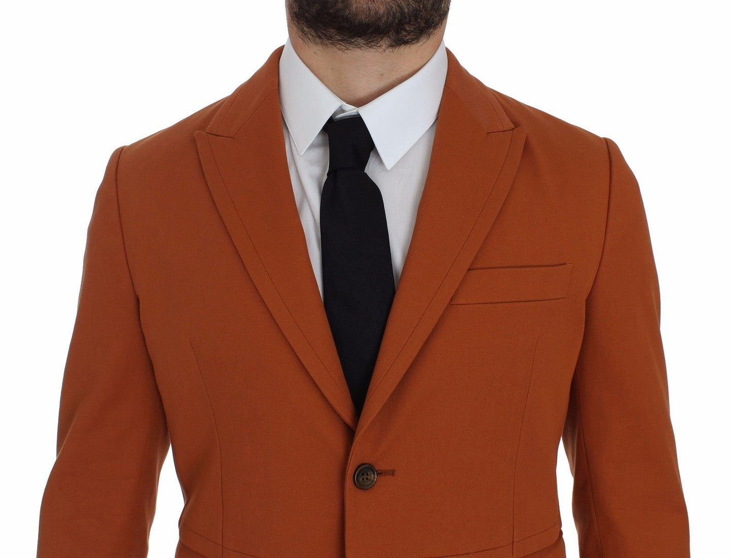 Orangefarbener Blazer aus Baumwollstretch von Dolce &amp; Gabbana