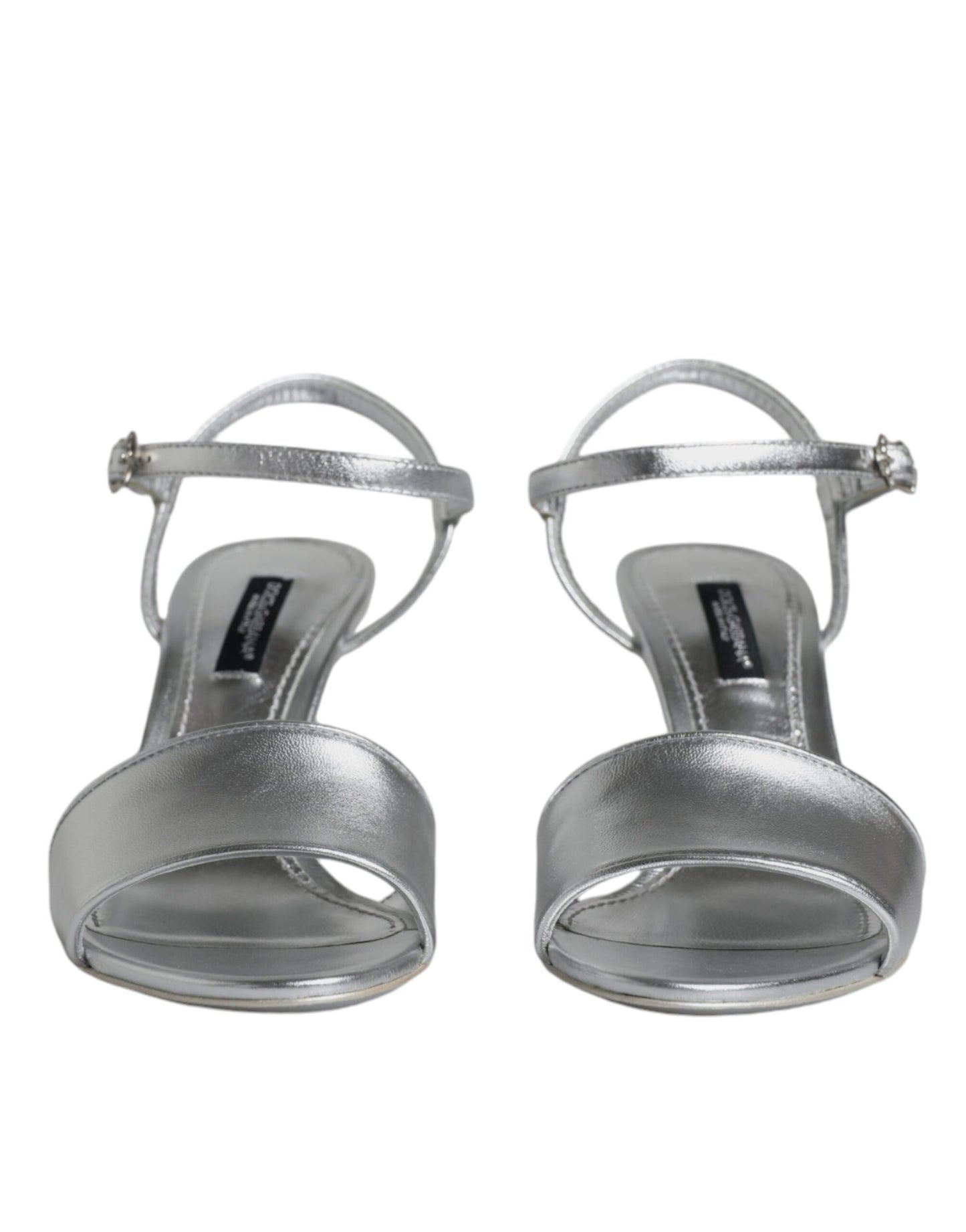 Dolce &amp; Gabbana Silber KEIRA Heels Knöchelriemen Sandalen Schuhe