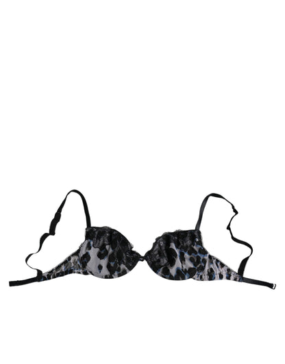 Roberto Cavalli – Push-Up-Reggiseno-BH mit Leopardenmuster in Weiß