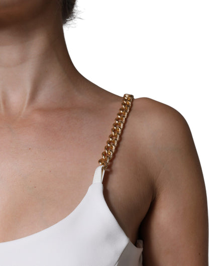 Elisabetta Franchi – Weißes, ärmelloses, figurbetontes Minikleid