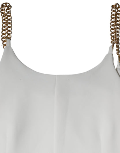 Elisabetta Franchi – Weißes, ärmelloses, figurbetontes Minikleid