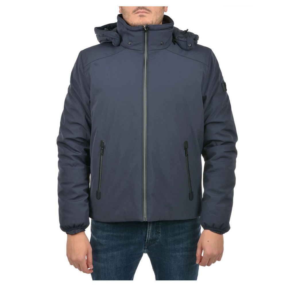 Yes Zee Blaue Nylon Herrenjacke