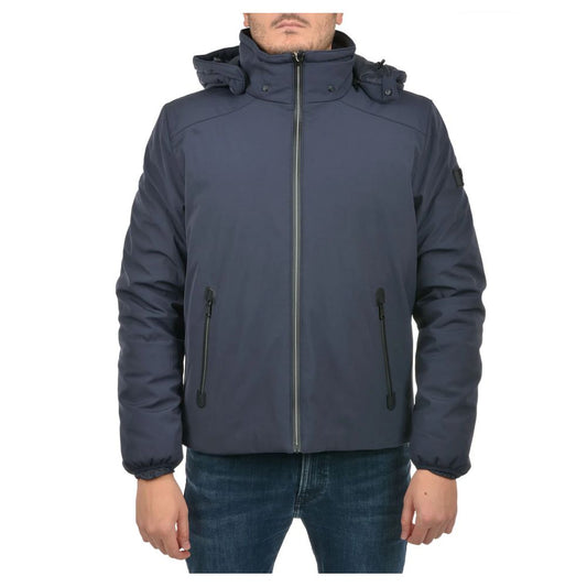 Yes Zee Blaue Nylon Herrenjacke