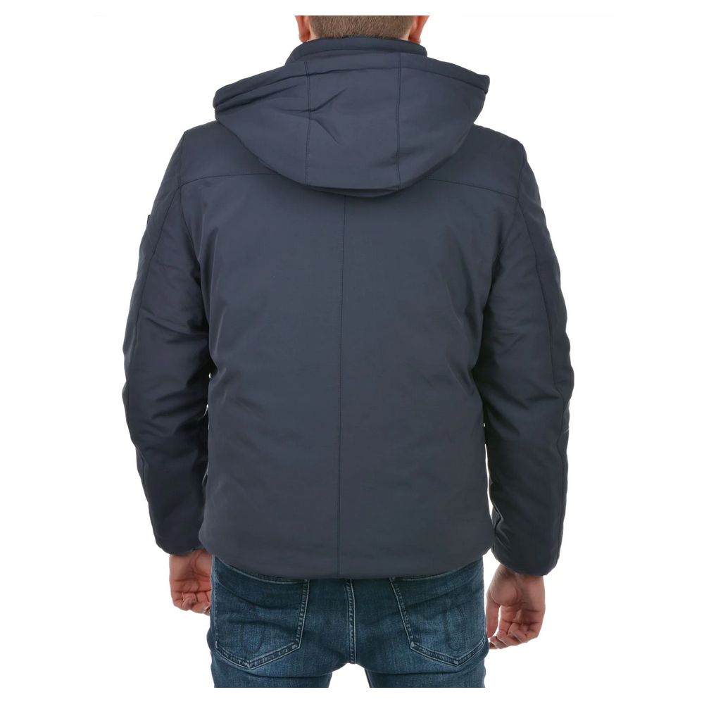 Yes Zee Blaue Nylon Herrenjacke