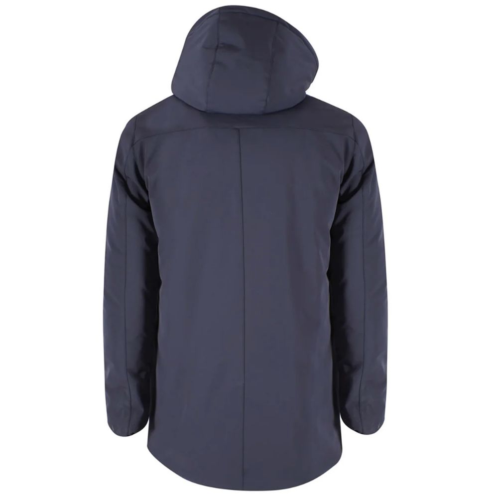 Yes Zee Blaue Nylon-Daunenjacke für Herren