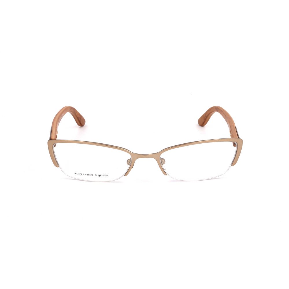 Alexander McQueen Braune Metallbrille (Gestell)