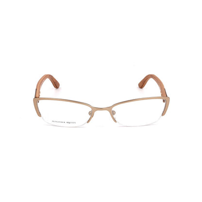 Alexander McQueen Braune Metallbrille (Gestell)