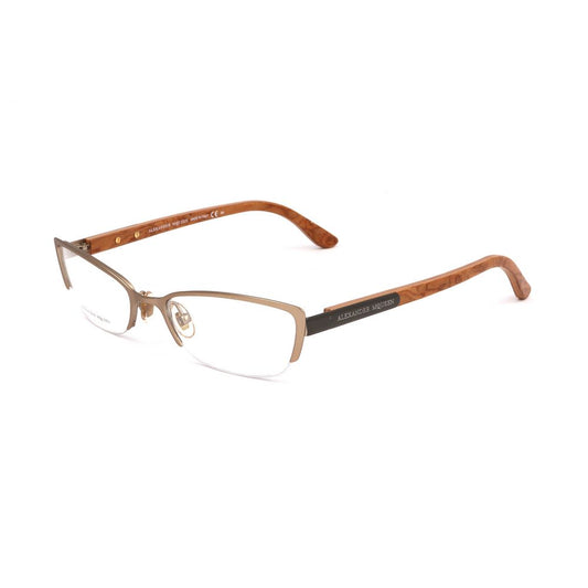 Alexander McQueen Braune Metallbrille (Gestell)