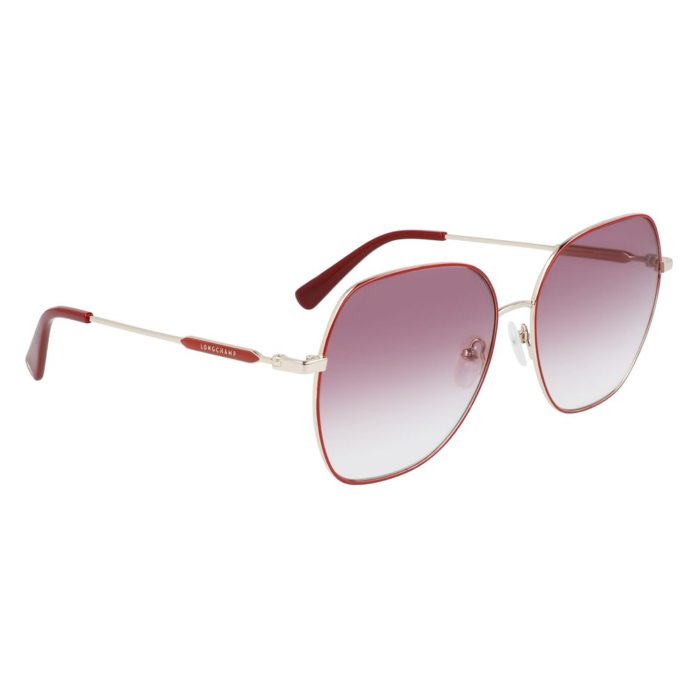 Longchamp Rote Metallsonnenbrille