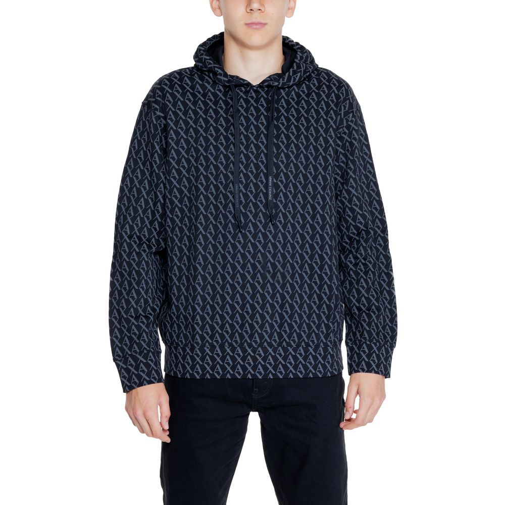 Armani Exchange – Schwarzer Kapuzenpullover aus Baumwolle