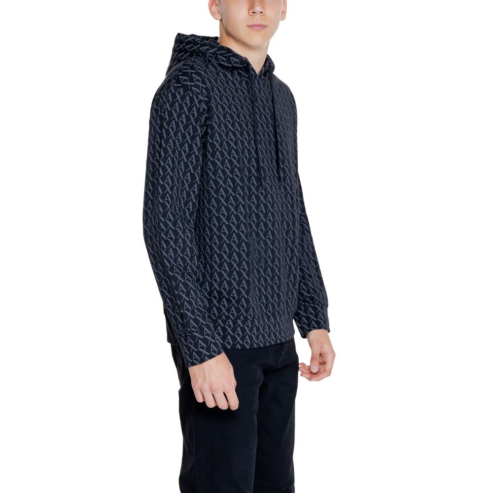 Armani Exchange – Schwarzer Kapuzenpullover aus Baumwolle