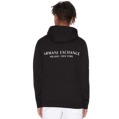 Armani Exchange Black Cotton Hoodie