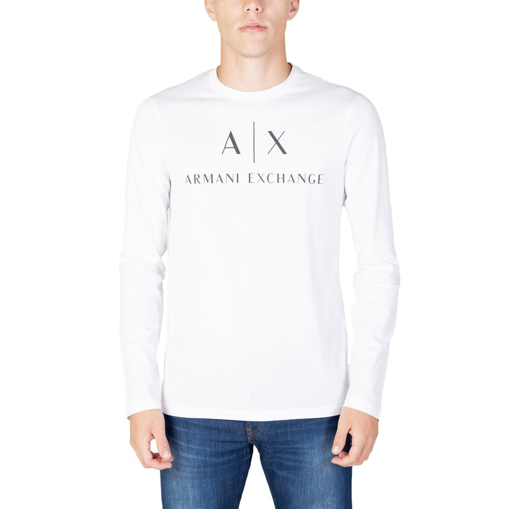 Armani Exchange – Weißes Langarmshirt aus Baumwolle