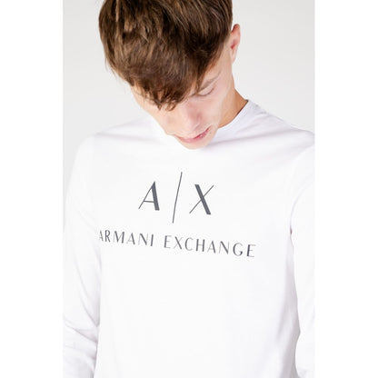 Armani Exchange – Weißes Langarmshirt aus Baumwolle
