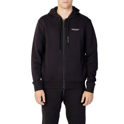 Armani Exchange Schwarzer Baumwoll-Kapuzenpullover