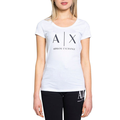 Armani Exchange – Weißes Baumwoll-T-Shirt