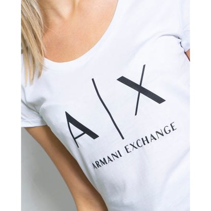 Armani Exchange – Weißes Baumwoll-T-Shirt