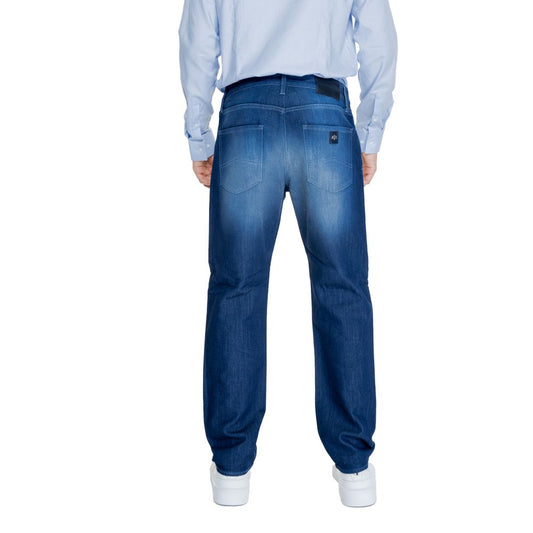 Armani Exchange Blue Cotton Skinny Pants