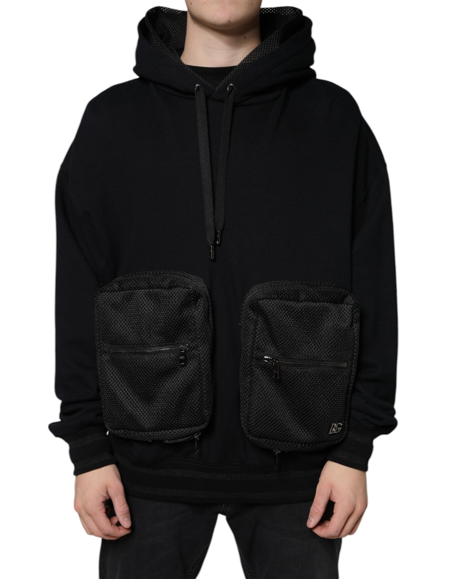 Dolce &amp; Gabbana Schwarzer Kapuzenpullover Herren Sweatshirt Pullover