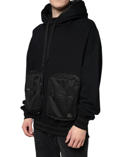 Dolce &amp; Gabbana Schwarzer Kapuzenpullover Herren Sweatshirt Pullover