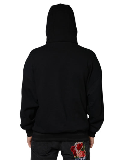 Dolce &amp; Gabbana Schwarzer Kapuzenpullover Herren Sweatshirt Pullover