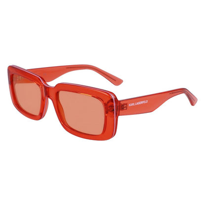 Karl Lagerfeld – Orangefarbene Sonnenbrille mit Spritzguss