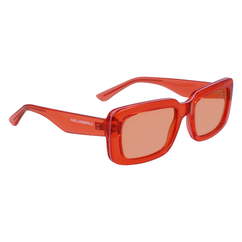 Karl Lagerfeld – Orangefarbene Sonnenbrille mit Spritzguss