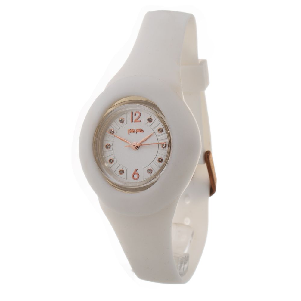 Folli Follie Uhr mit weißem Armband aus Synthetikmaterial