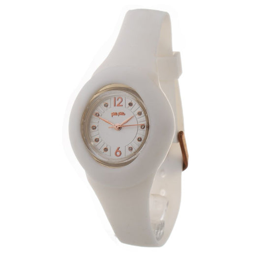 Folli Follie Uhr mit weißem Armband aus Synthetikmaterial