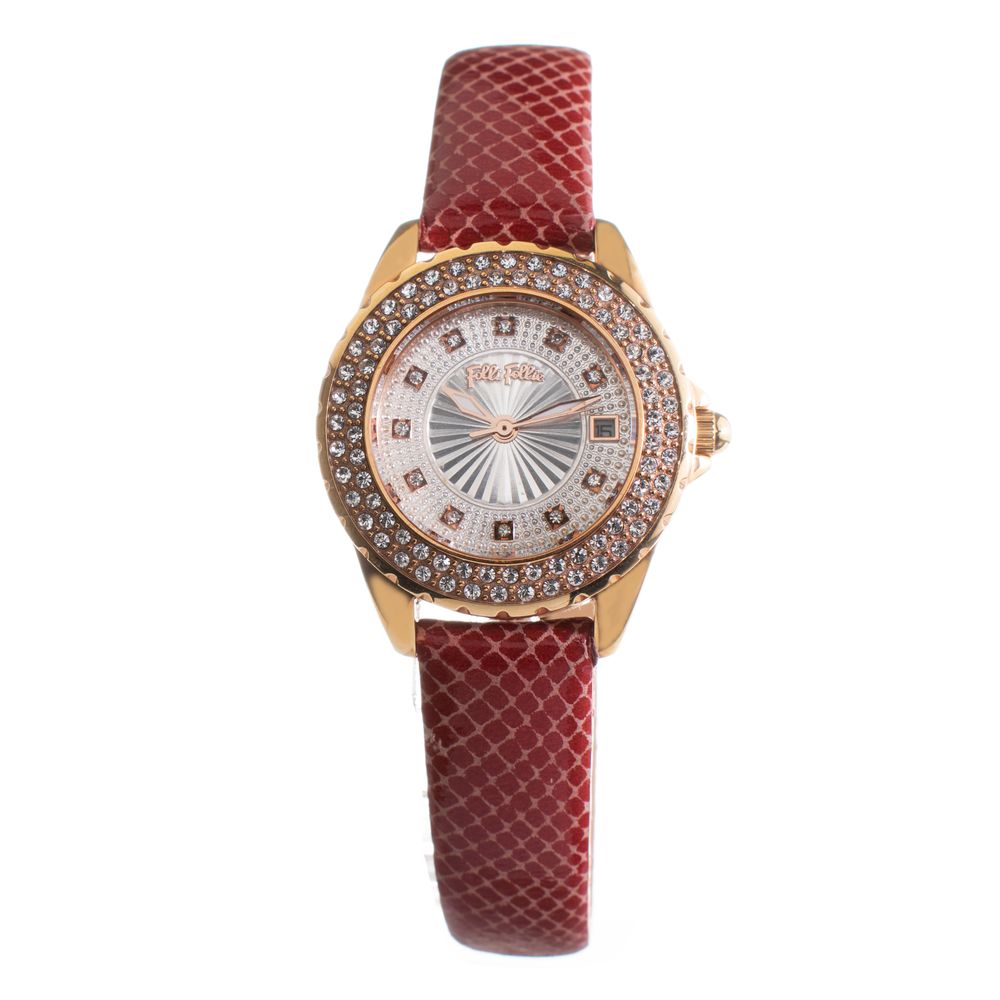 Folli Follie Uhr mit rotem Lederarmband