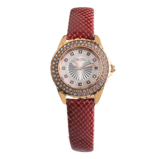 Folli Follie Uhr mit rotem Lederarmband