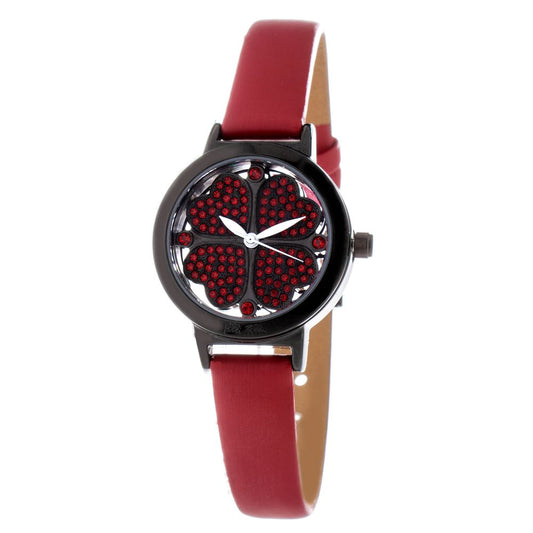 Folli Follie Uhr mit rotem Lederarmband