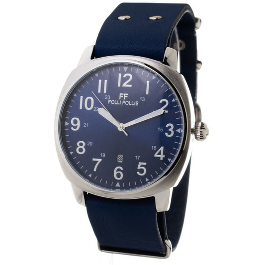 Folli Follie Damenuhr mit blauem Lederarmband