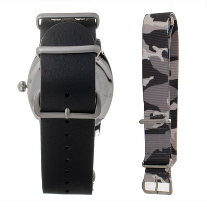 Folli Follie Schwarze Leder-Armbanduhr