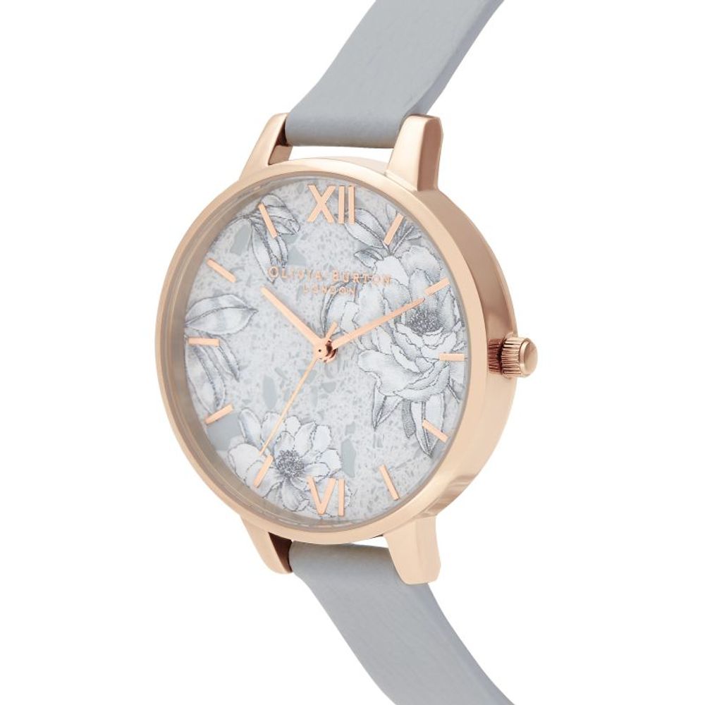 Olivia Burton Uhr aus grauem Kunstleder