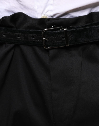 Dolce &amp; Gabbana Schwarze, enge Anzughose aus Baumwollstretch für Herren