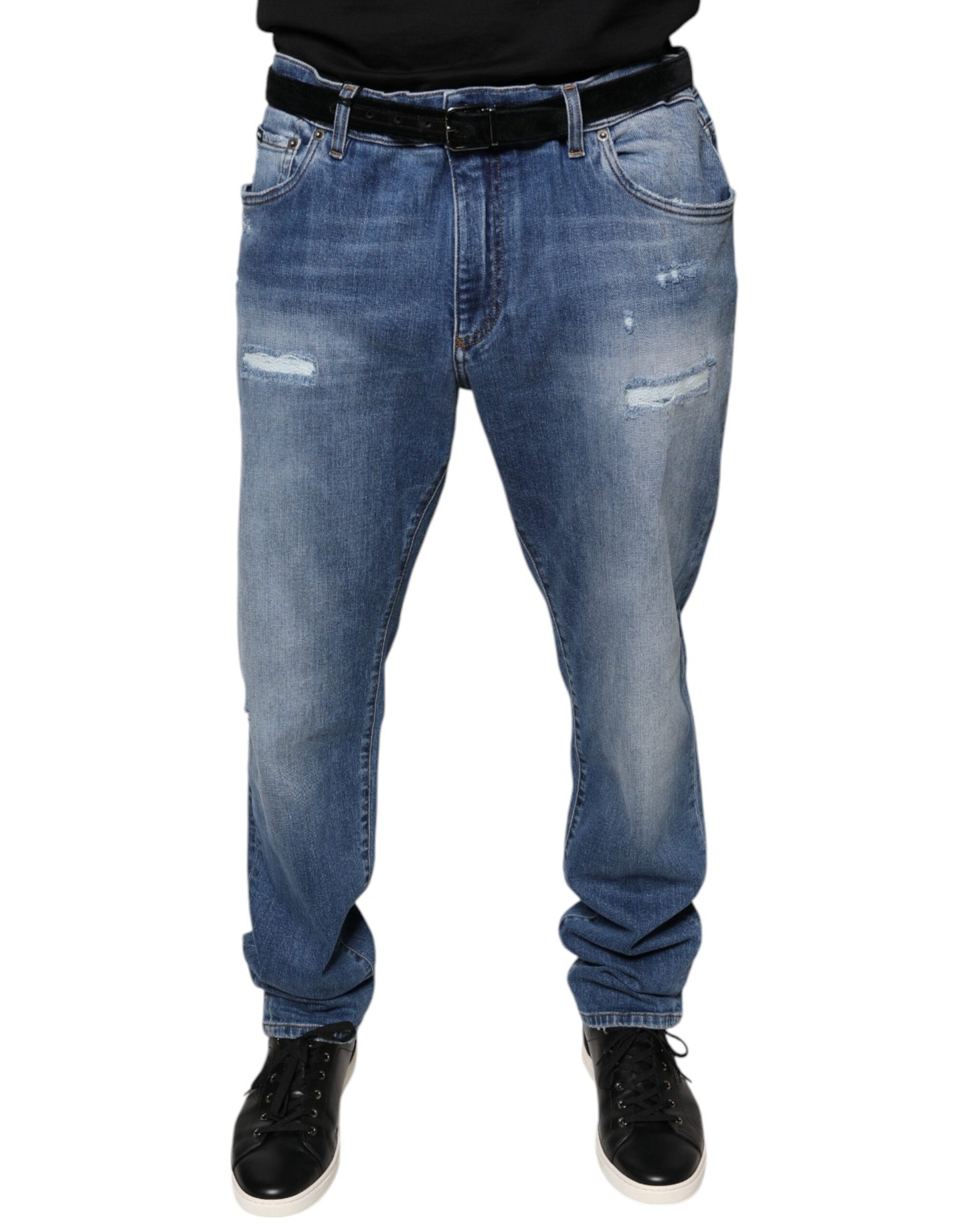 Dolce &amp; Gabbana Blaue verwaschene Stretch-Jeans aus Baumwolle für Herren