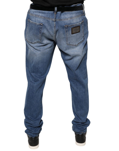 Dolce &amp; Gabbana Blaue verwaschene Stretch-Jeans aus Baumwolle für Herren