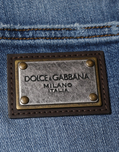 Dolce &amp; Gabbana Blaue verwaschene Stretch-Jeans aus Baumwolle für Herren