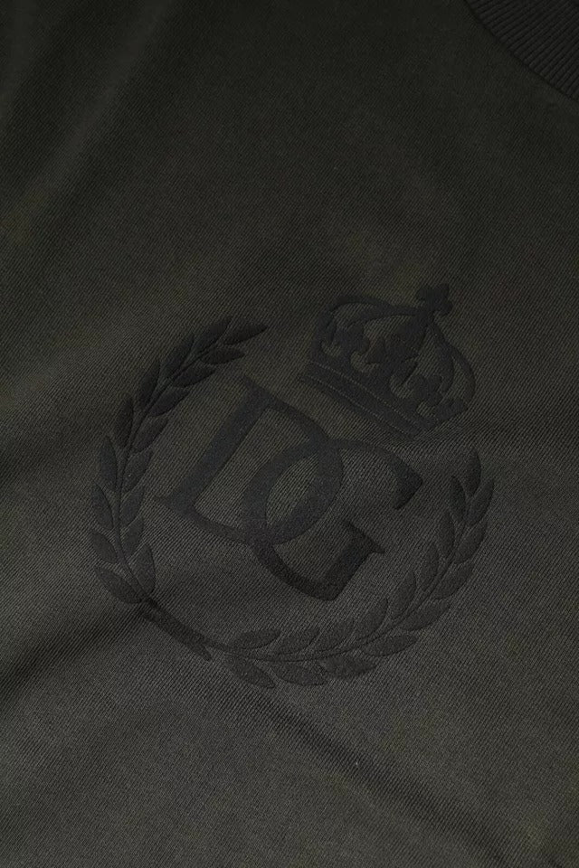 سويت شيرت قطني بتاج أخضر عسكري من دولتشي آند غابانا