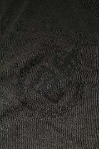 سويت شيرت قطني بتاج أخضر عسكري من دولتشي آند غابانا